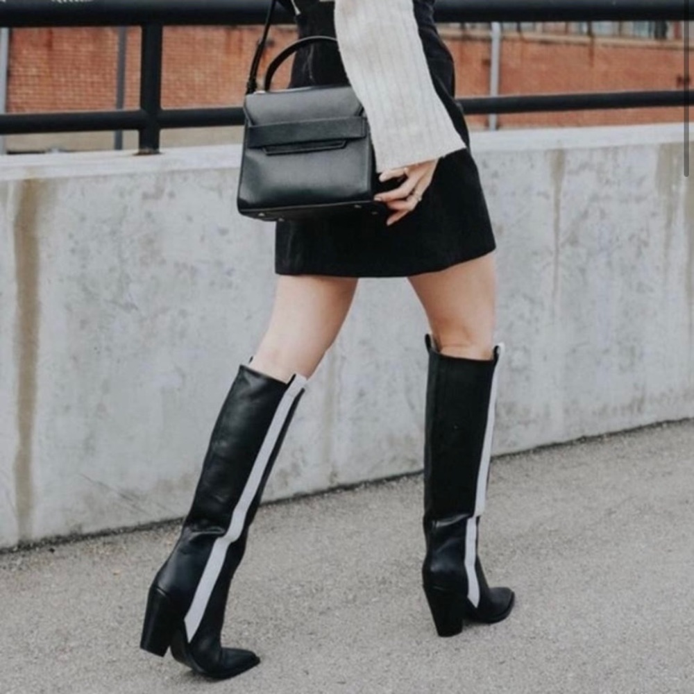 Sigerson Morrison Kaethe Black & White Knee High Boots 36 (EU) 6 (US) - Picture 5 of 5